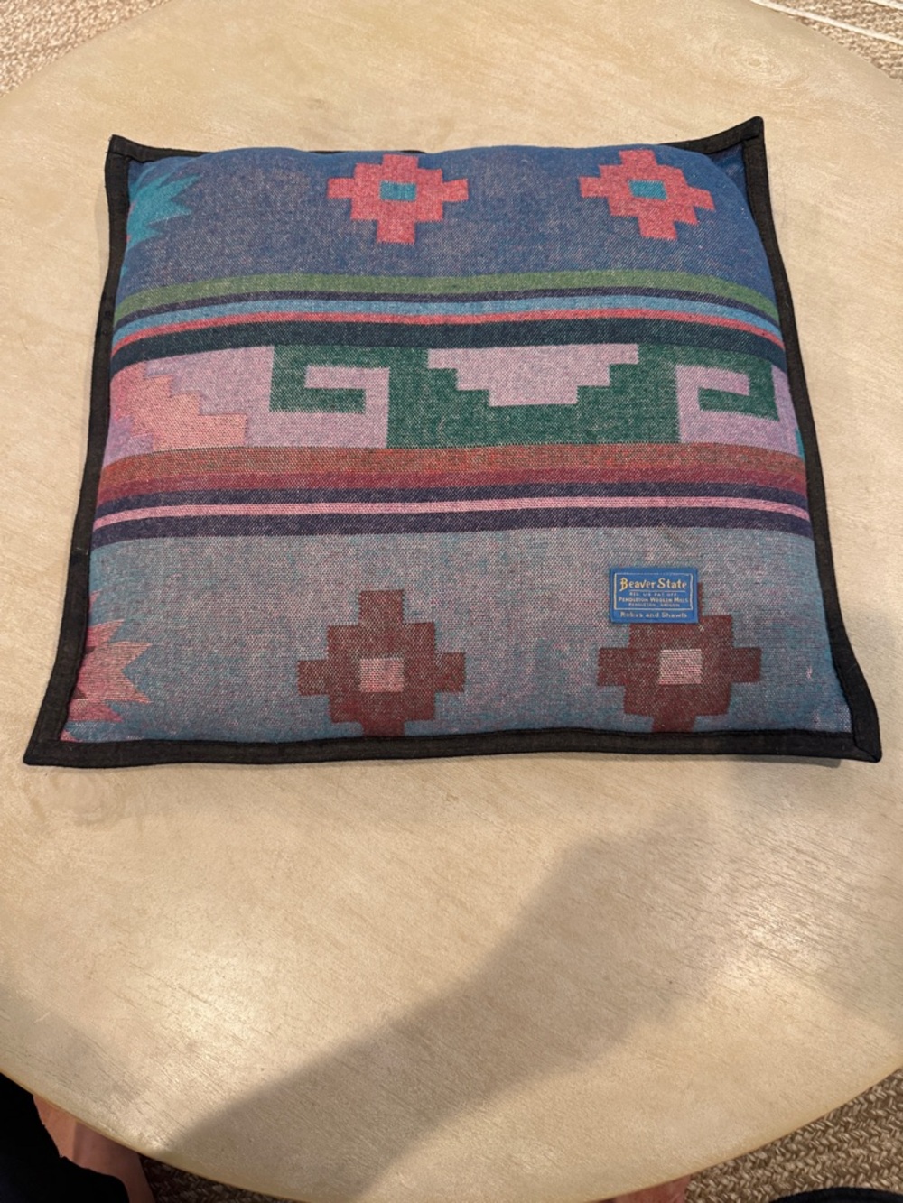 Beaver State Pendleton Southwestern Pattern Throw Pillow in Blue & Teal